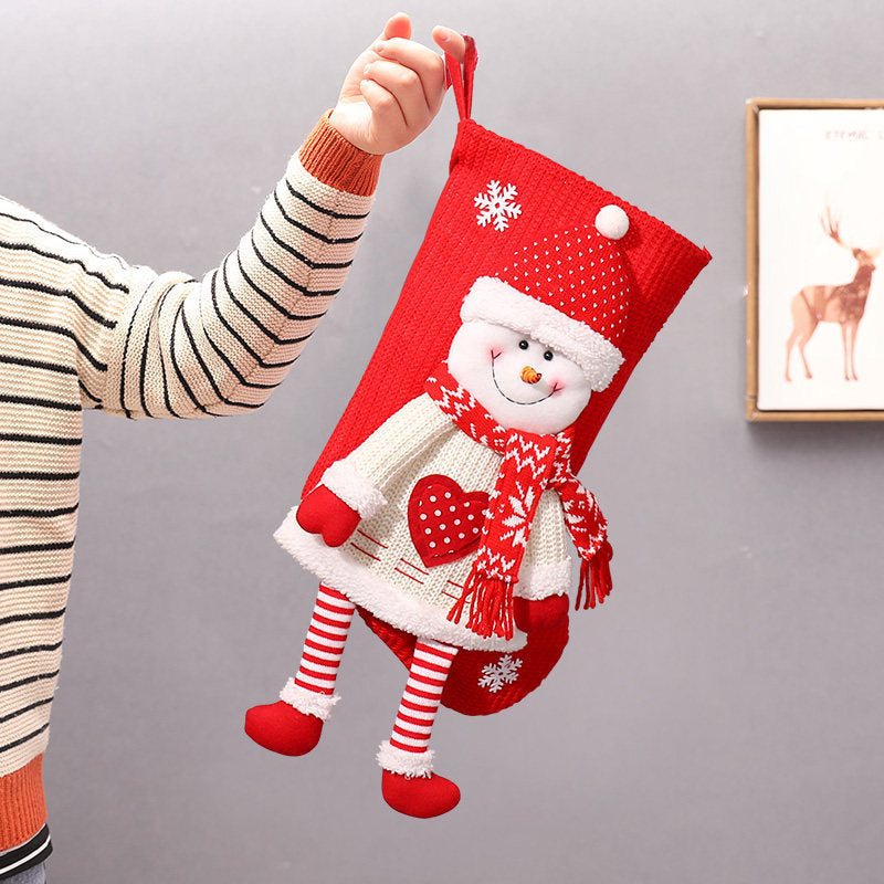 Christmas 3D Snowman Shape Socks Gift Bag