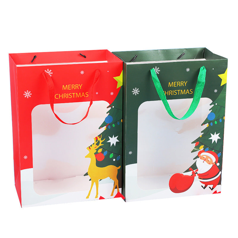 Christmas Window Gift Bag Transparent Window Handbag