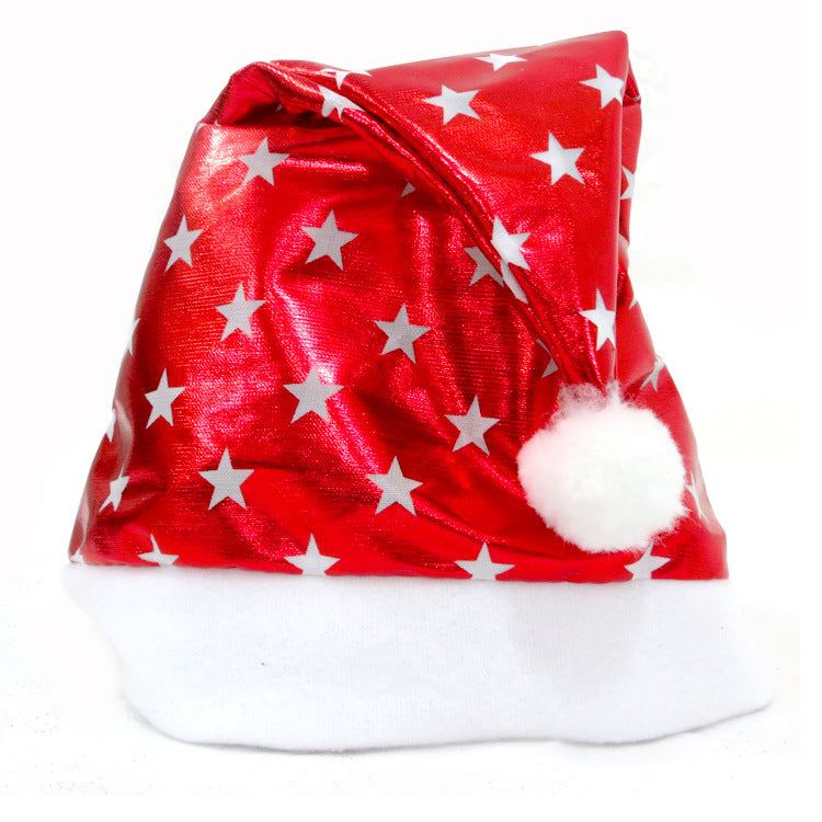 Glossy Silk Christmas Hat Children's Cap Christmas Hat For The Elderly