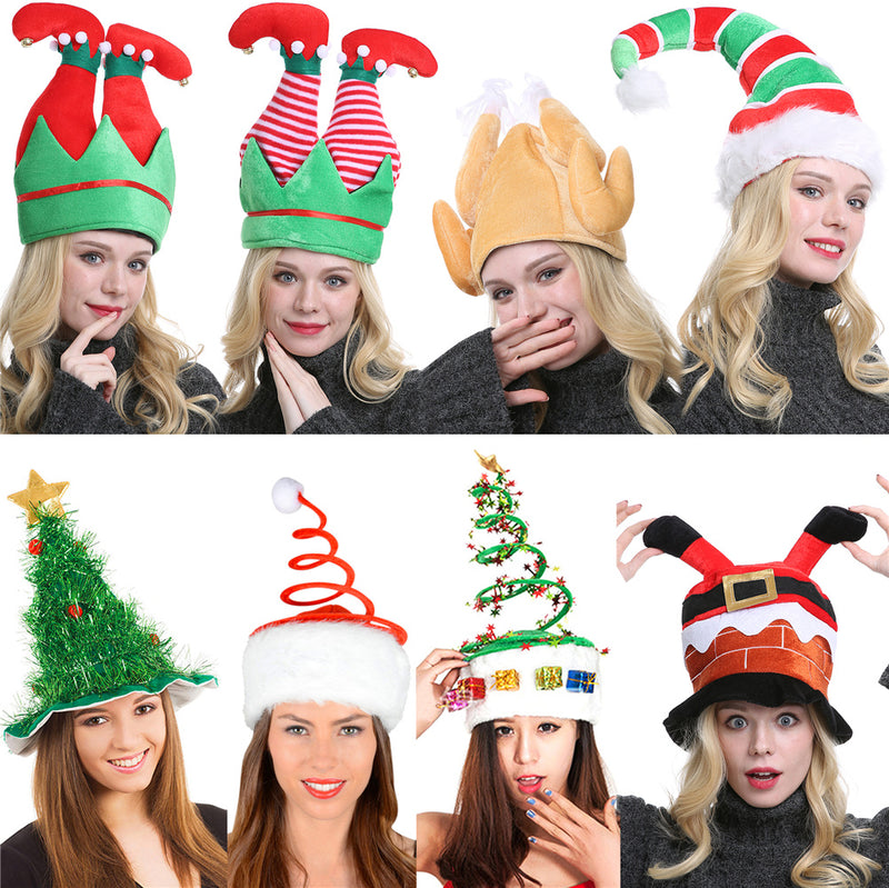 Fancy Christmas Caps Men Women Xmas Trousers Hat Clown