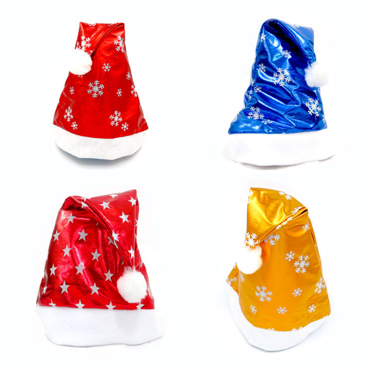 Glossy Silk Christmas Hat Children's Cap Christmas Hat For The Elderly