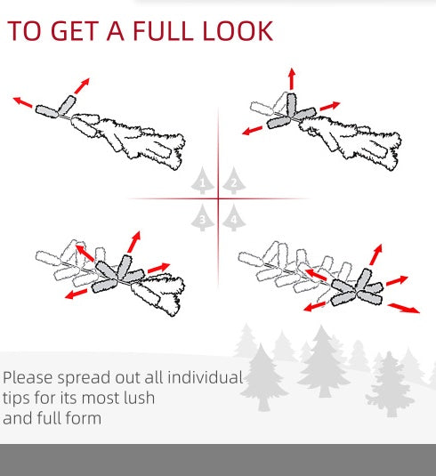 Trees With Warm White LED Lights, Red Berries, Pine Cones, Green