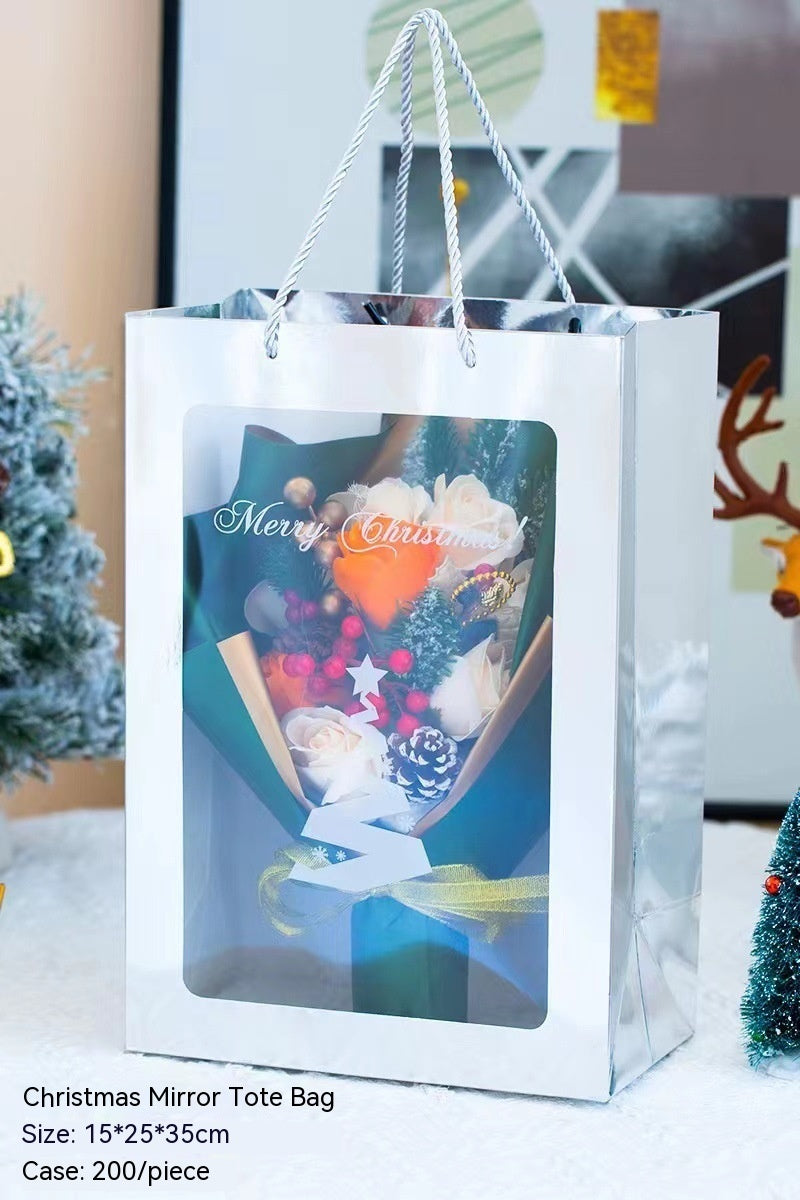 Christmas Window Gift Bag Transparent Window Handbag